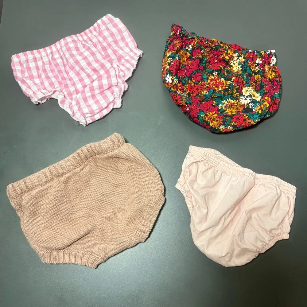 Assorted Kids Bloomers and Diaper Covers - Pink, Floral, Beige, Gingham Pink